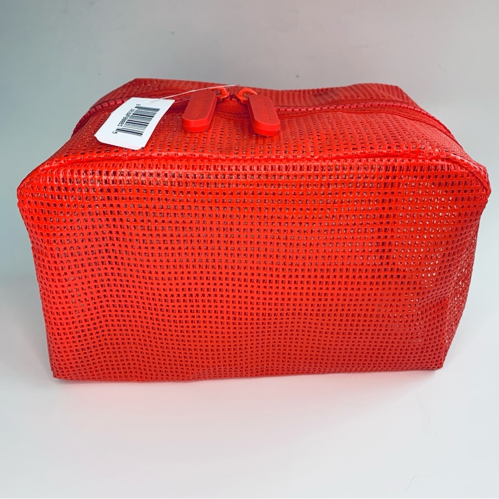 First Aid Beauty Bold Red Mesh Cosmetic Travel Toiletry Bag NWT - Picture 7 of 12